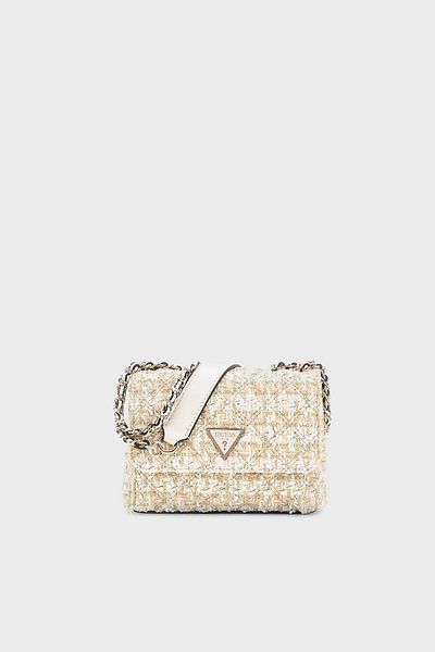 Guess Giully Logo Chain Strap Tweed Bag Hwgm8748740 Bag Hwgm87 48740 Gol