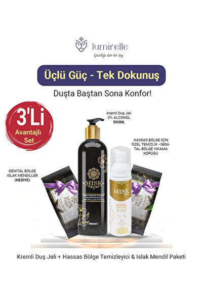 Üçlü Güç Seti - 4 Ürün*1 Günlük Genital ve Vücut Bakım Seti