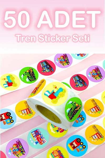 Grafikup 50 Train Sticker Set - Pen Laptop Notebook Water Bottle Label