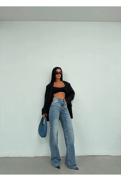 DENİKK Trend Özel TASARIM WİDE LEG Straıght Fit Palazzo Pantolon 25