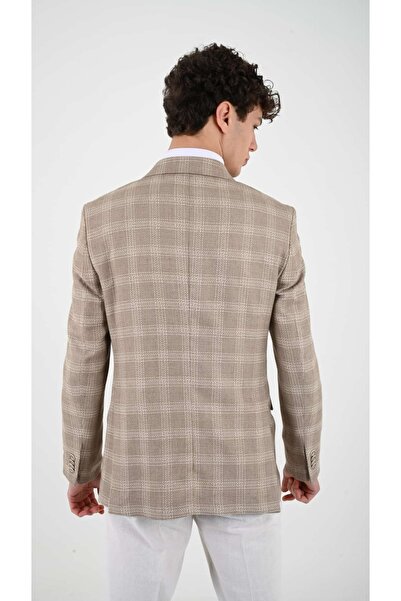 Savira Slimfit Men's Double Breasted Jacket Peaked Collar Drop 6 Woven Fabric