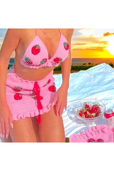 Charme Elegant πλεκτό σετ παραλίας