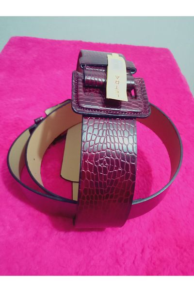 hoaryage Snake Printed Wide, Buckle Faux Leather Belt Average Length 95 cm Width 6 cm