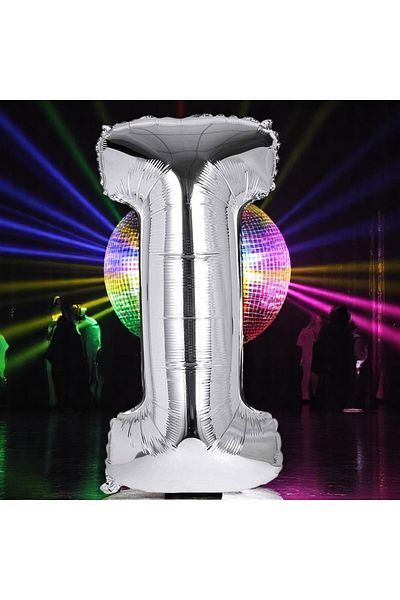 Kuzey High Quality 1 Metre Silver I Letter Balloon Silver I Letter Foil Balloon Helium Gasina Flying Balloon Suitable for