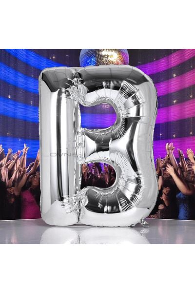 Kuzey High Quality 1 Meters Silver B Letter Balloon Silver B Letter Foil Balloon Fits Helium Gasina Flying Balloon