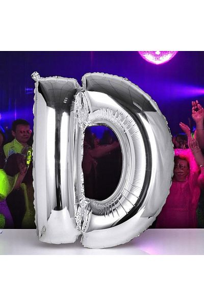 Kuzey High Quality 1 Metre Silver D Letter Balloon Silver D Letter Foil Balloon Fits Helium Gasina Flying Balloon