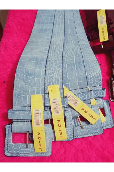 hoaryage Snake Printed Wide, Ζώνη από συνθετικό δέρμα με αγκράφα Μέσο μέγεθος 95 cm Πλάτος 6 CM