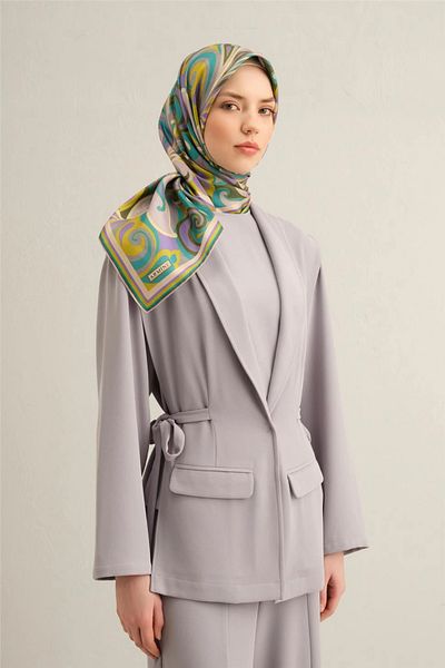 Armine DJ PURE SILK SCARF 9323D (SURA) (NOSTALGIA) 90 x 90 Πράσινο - Πολύχρωμο - 84