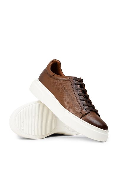 Deery Ανδρικά παπούτσια sneaker από γνήσιο δέρμα Tan Color