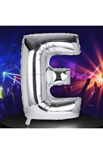 Kuzey High Quality 1 Meters Silver E Letter Balloon Silver E Letter Foil Balloon Fits Helium Gasina Flying Balloon