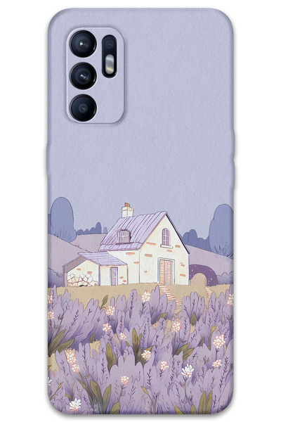 Gramaphone Oppo Reno 6 Uyumlu Çiçek Desenli Telefon Kılıfı + Ekran Koruyucu -...