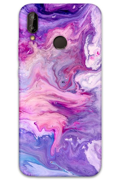 Gramaphone حافظة هاتف بنمط رخامي متوافقة مع هاتف Huawei P20 Lite + واقي شاشة ...