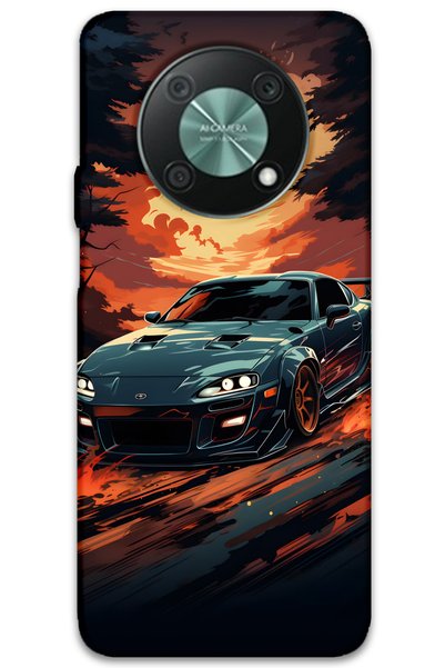 Gramaphone Huawei Nova Y90 Compatible Car Patterned Phone Case + Screen Prote...