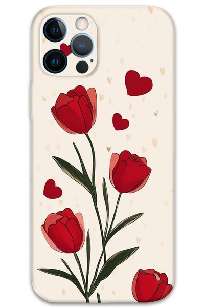 Gramaphone حافظة هاتف بنمط زهرة متوافقة مع هاتف iPhone 12 Pro + واقي شاشة - 5789