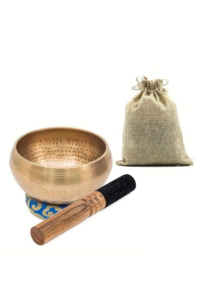 ve Set Bol tibetan cantator prelucrat manual, VeliumCraft, originar Himalaya, albastru