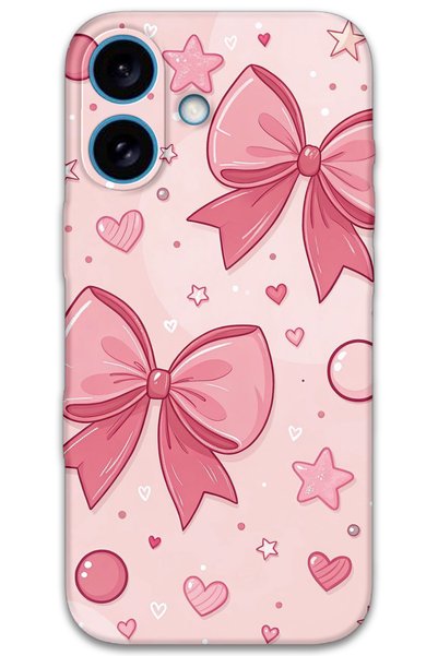 Gramaphone iPhone 16 Compatible Ribbon Patterned Phone Case + Screen Protecto...