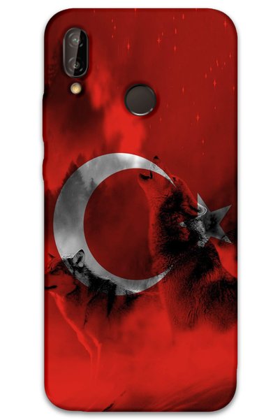 Gramaphone Huawei P20 Lite Compatible Turkish Flag Patterned Phone Case + Scr...