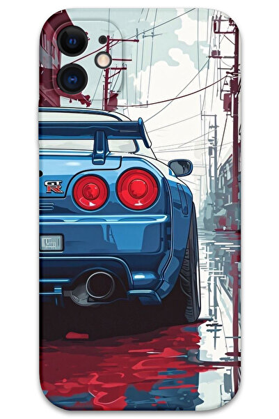 Gramaphone iPhone 11 Uyumlu Araba Desenli Telefon Kılıfı + Ekran Koruyucu - 5761