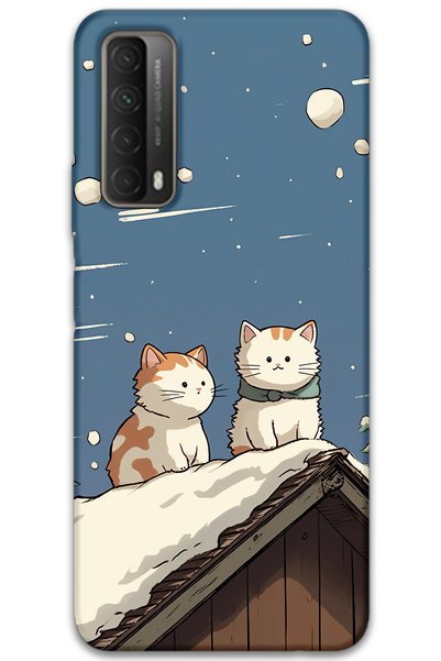 Gramaphone Huawei P Smart 2021 Compatible Cat Patterned Phone Case + Screen P...