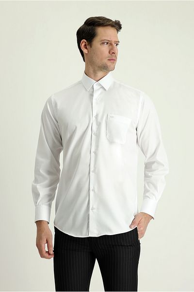 Kiğılı Non Iron Satin - Long Sleeve Classic Cotton Shirt