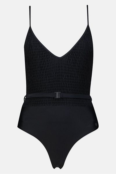 Scotch & Soda Women Non Padded Ruched One Piece, Black
