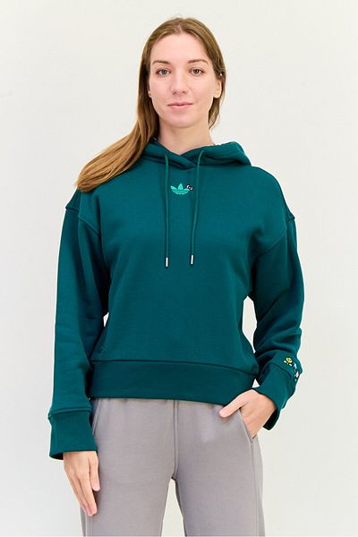 adidas Original X Hello Kitty Women Sportswear Fit Long Sleeve Outdoor Hoodie, Green