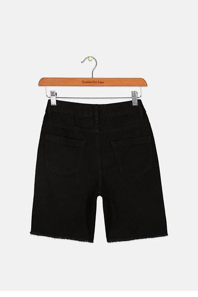 Tchibo Kids Girl Frayed Hem Denim Shorts, Black