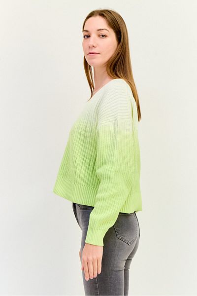 Weekday Women V-Neck Knitted Cardigan, Lime