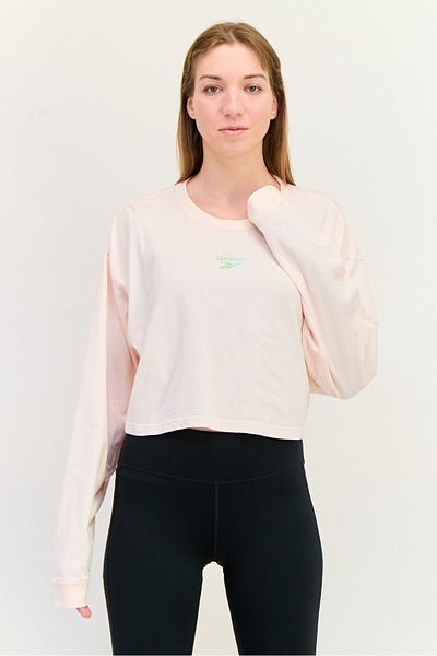 Reebok Women Oversized Long Sleeves Outdoor Sweatshirt, Pink