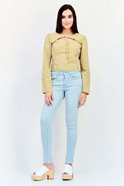 Levi's Women Tie Neck Long Sleeve Checkered Blouse, Multicolor