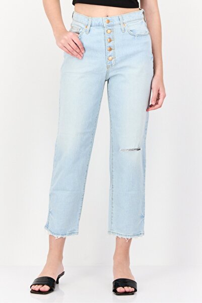 Universal Thread Women Regular Fit Ripped Stretchable Denim Jeans, Light Blue