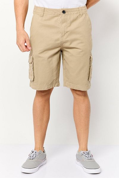Threadbare Men Solid Cargo Shorts, Tan