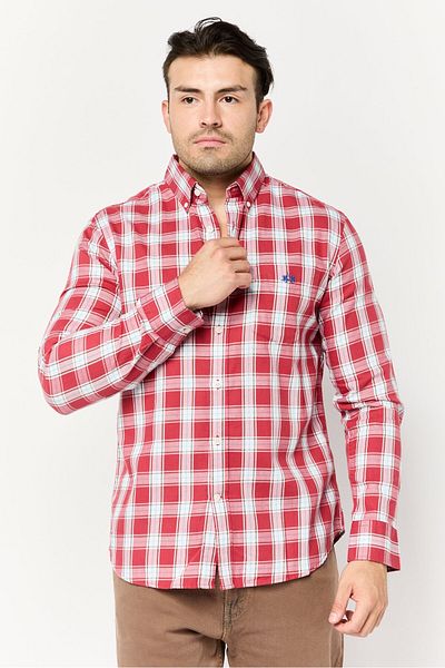 La Martina Men Tailored Fit Long Sleeves Embroidered Logo Casual Shirt, Multicolor