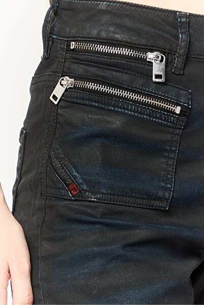 Diesel Women Regular Fit Plain Denim Jeans, Black