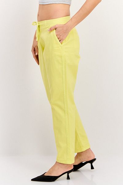 Style & Co Women Slim Fit Solid Cuffed Pants, Yellow