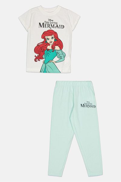 DİSNEY PRİNCESS Toddlers Girl 2 Pcs Graphic Print Top And Bottom Pajama Set, Multicolor