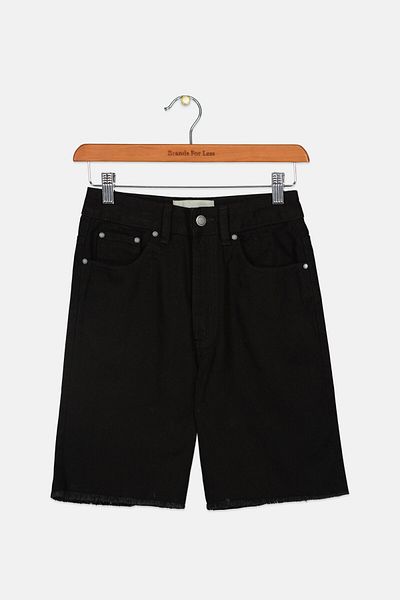 Tchibo Kids Girl Frayed Hem Denim Shorts, Black