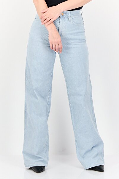 Universal Thread بنطلون جينز نسائي بقصّة عادية وساق واسعة وطويلة، متعدد الألوان