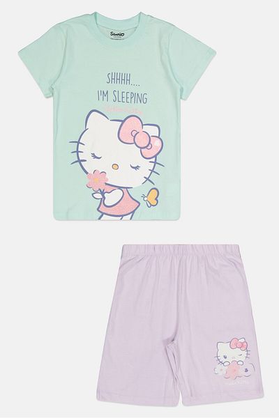 SANRIO Kids Girl 2 Pieces Hello Kitty Pajama Set, Multicolor