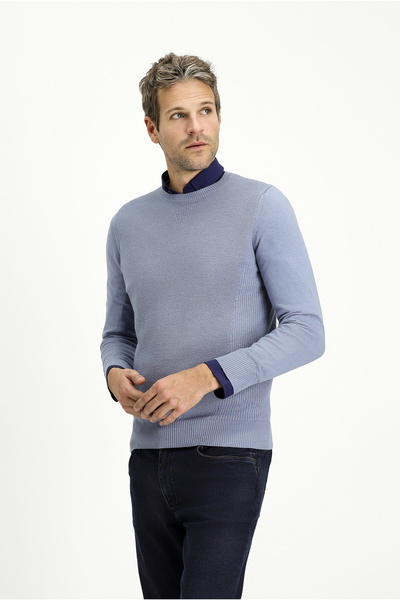 Kiğılı Crew Neck Slim Fit Slim Fit Patterned Cotton Knitwear Sweater