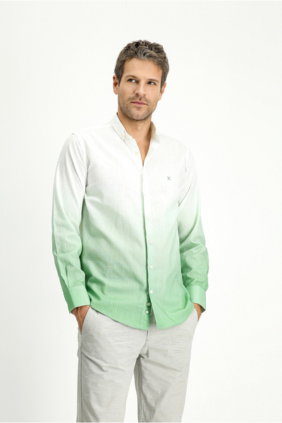 Kiğılı Βαμβακερό πουκάμισο με μακρυμάνικο κανονική εφαρμογή με αθλητικό σχέδιο με κουμπιά γιακά