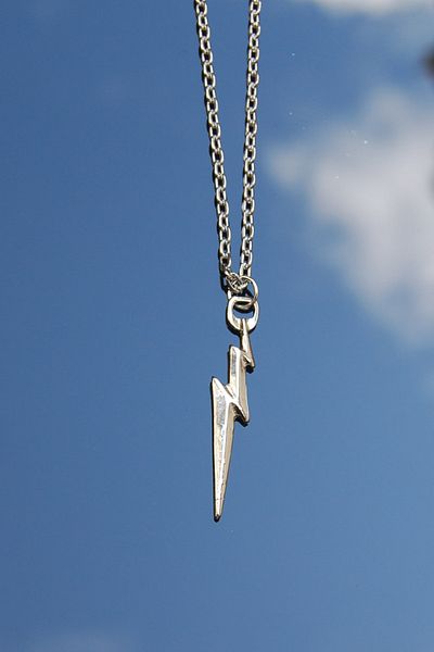 Rua Jewelry Lightning Figure Lightning Necklace - Silver Color Classic with Chain