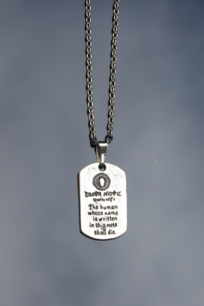 Rua Jewelry Death Note Anime Fan Kolye - Antik Gümüş Kaplama Klasik Zincirli