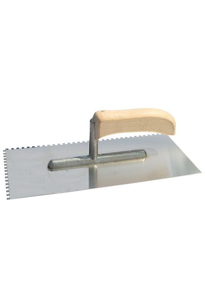 Polonia Stainless Steel Notched Trowel With Wooden Handle 270X130/10Mm