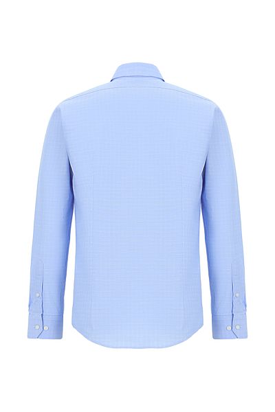 Abdullah Kiğılı Long Sleeve Slim Fit Slim Fit Patterned Cotton Shirt