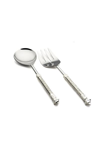 Mikasa Moor Lulu Silver 2-Piece Salad Serving Set