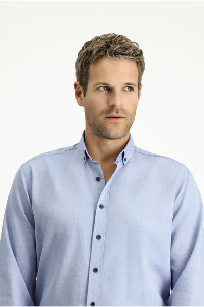 Kiğılı Uzun Kol Regular Fit Spor Pamuk Düğmeli Yaka Oxford Gömlek