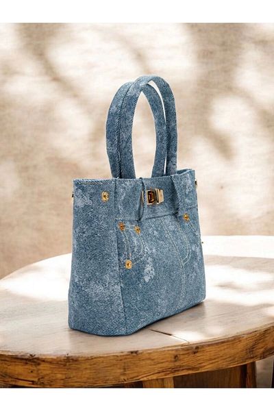 Glemix Nepal Denim Fabric Jean Model Design Women's Hand and Shoulder Bag