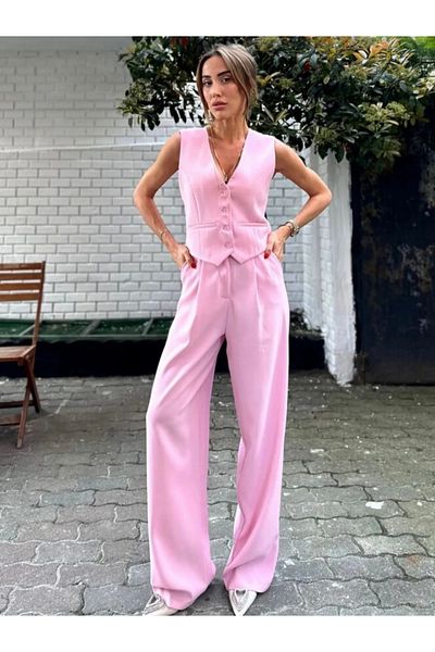 MODA White Pleated Women's Palazzo Trousers