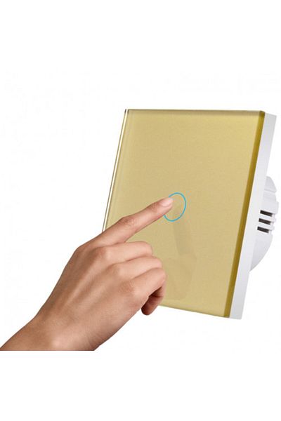 iUni Touch Switch 1f, Tempered Glass, Led, Gold